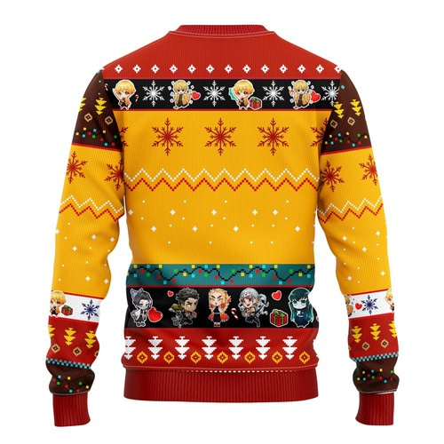 Inktee Store - Agatsuma Zenitsu Demon Slayer Christmas Ugly Christmas Sweater Image