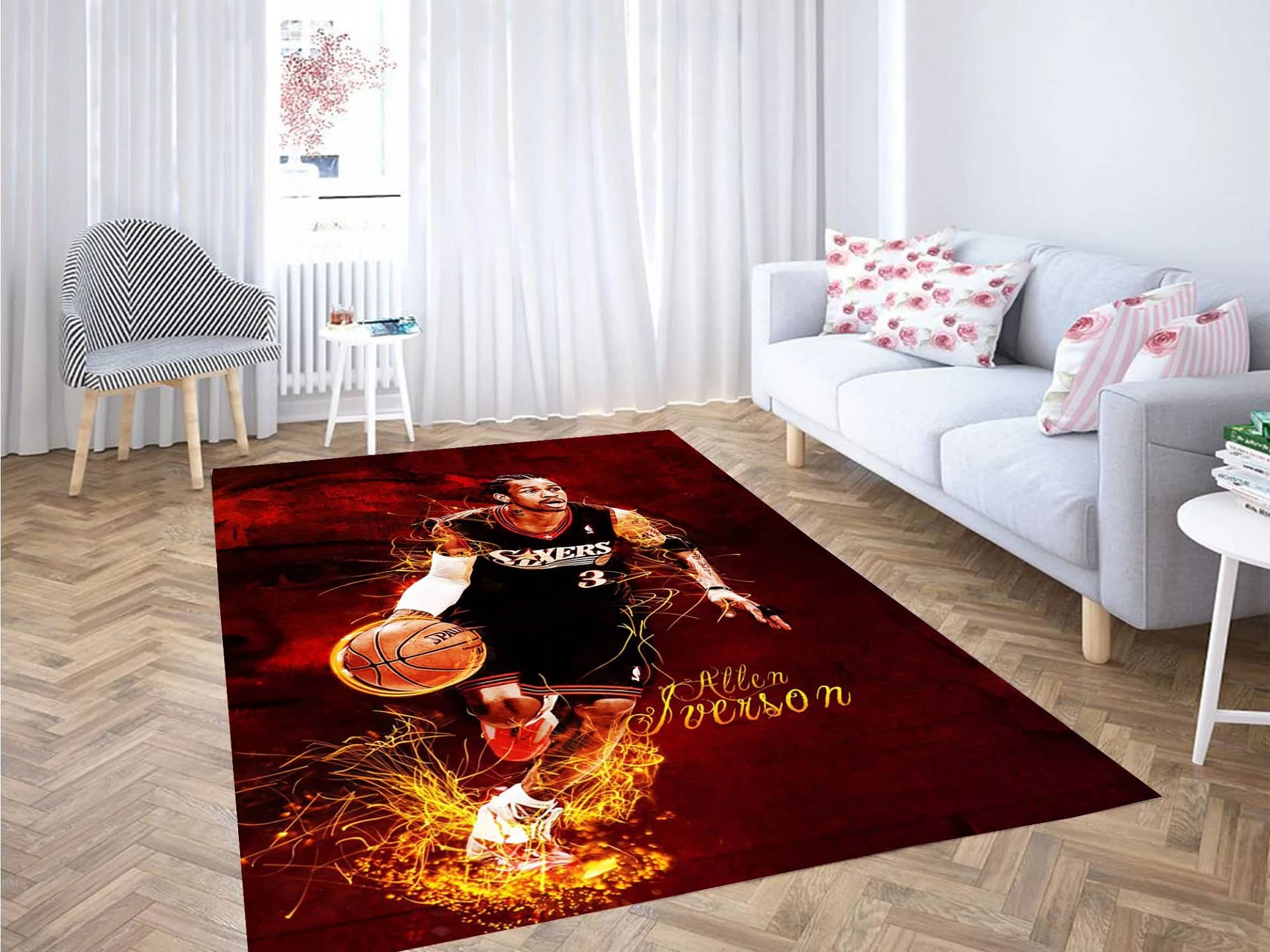 Allen Iverson Sixers Carpet Rug