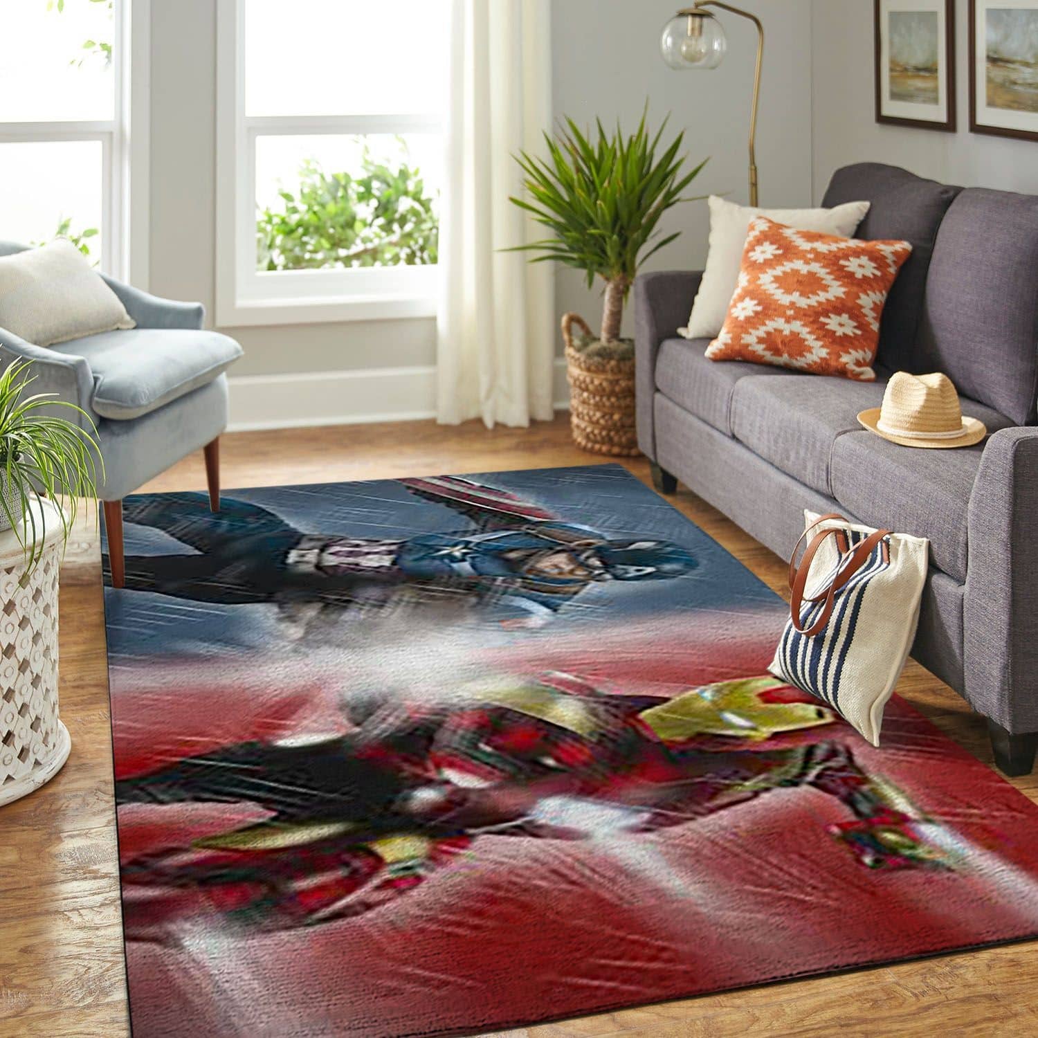 Amazon Captain America And Ironman Living Room Area No5755 Rug