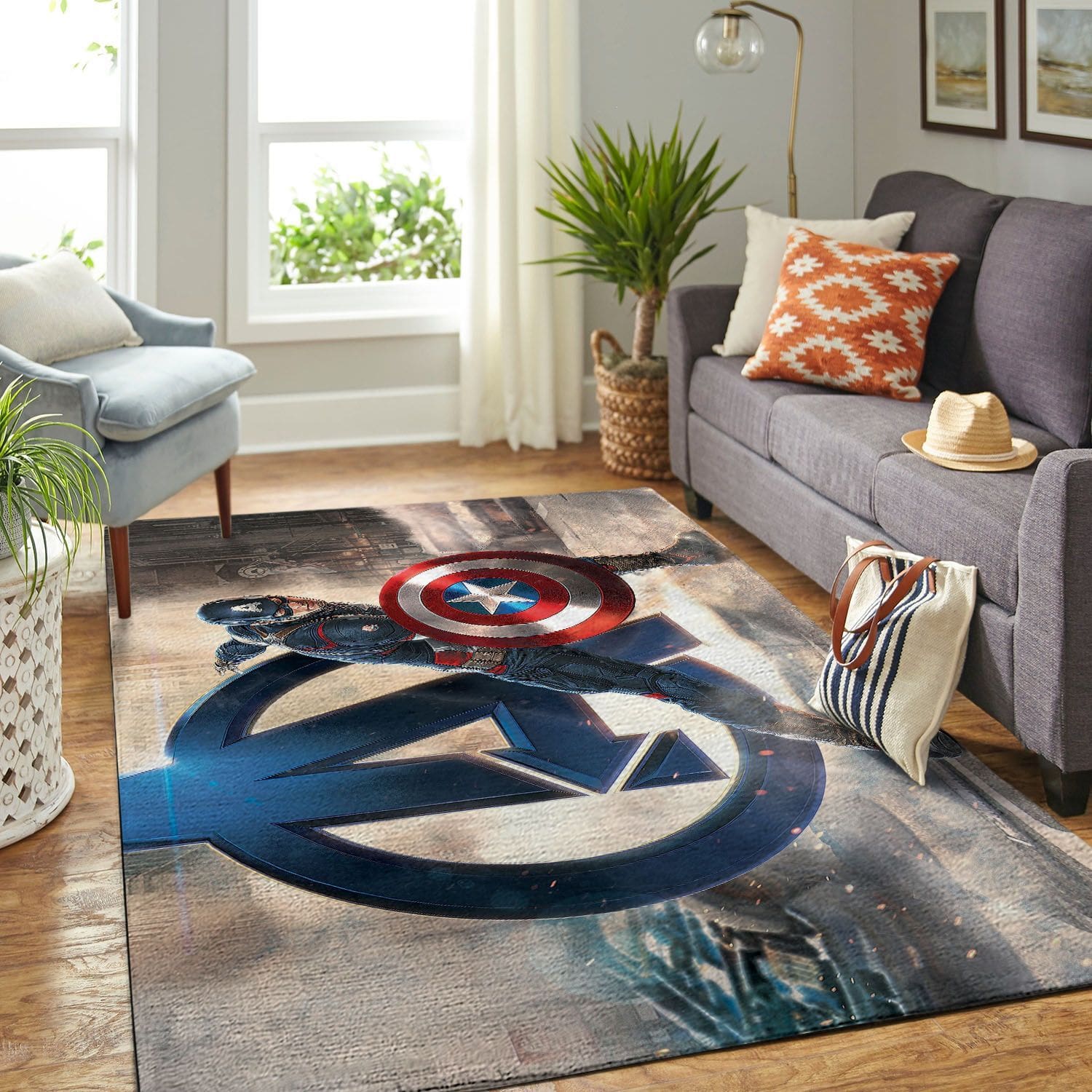 Amazon Captain America Living Room Area No5775 Rug