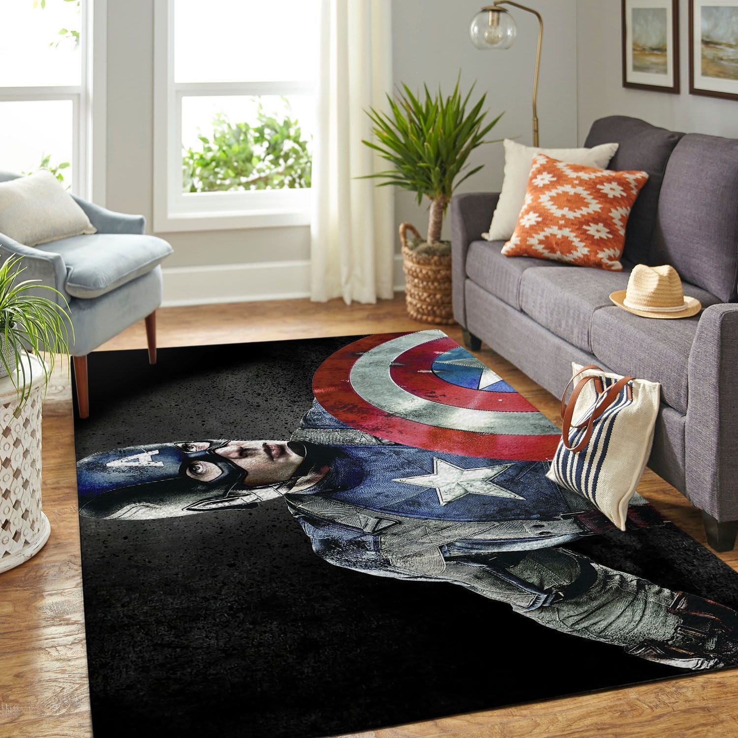 Amazon Captain America Living Room Area No5778 Rug