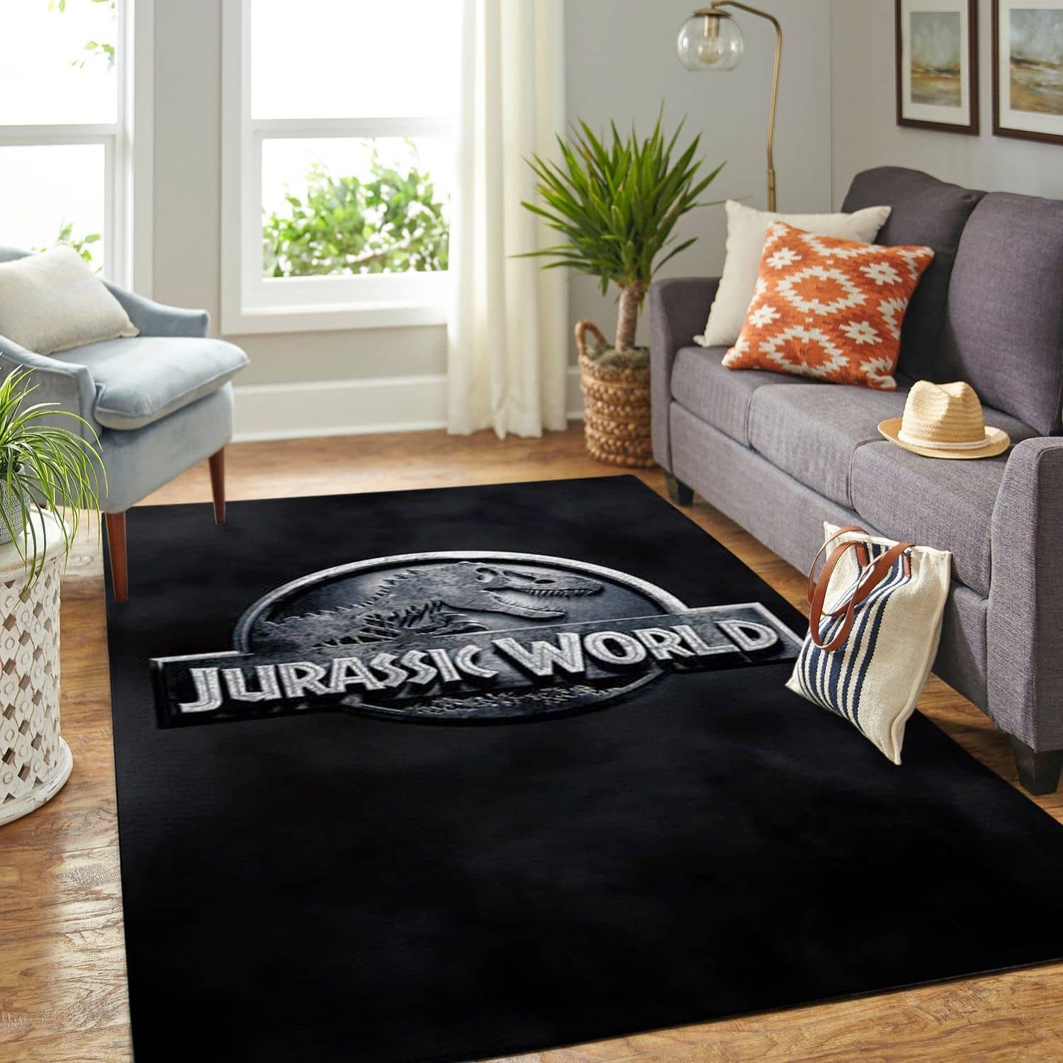 Amazon Jurassic World Movie-Ancient Dinosaur Living Room Area No6247 Rug