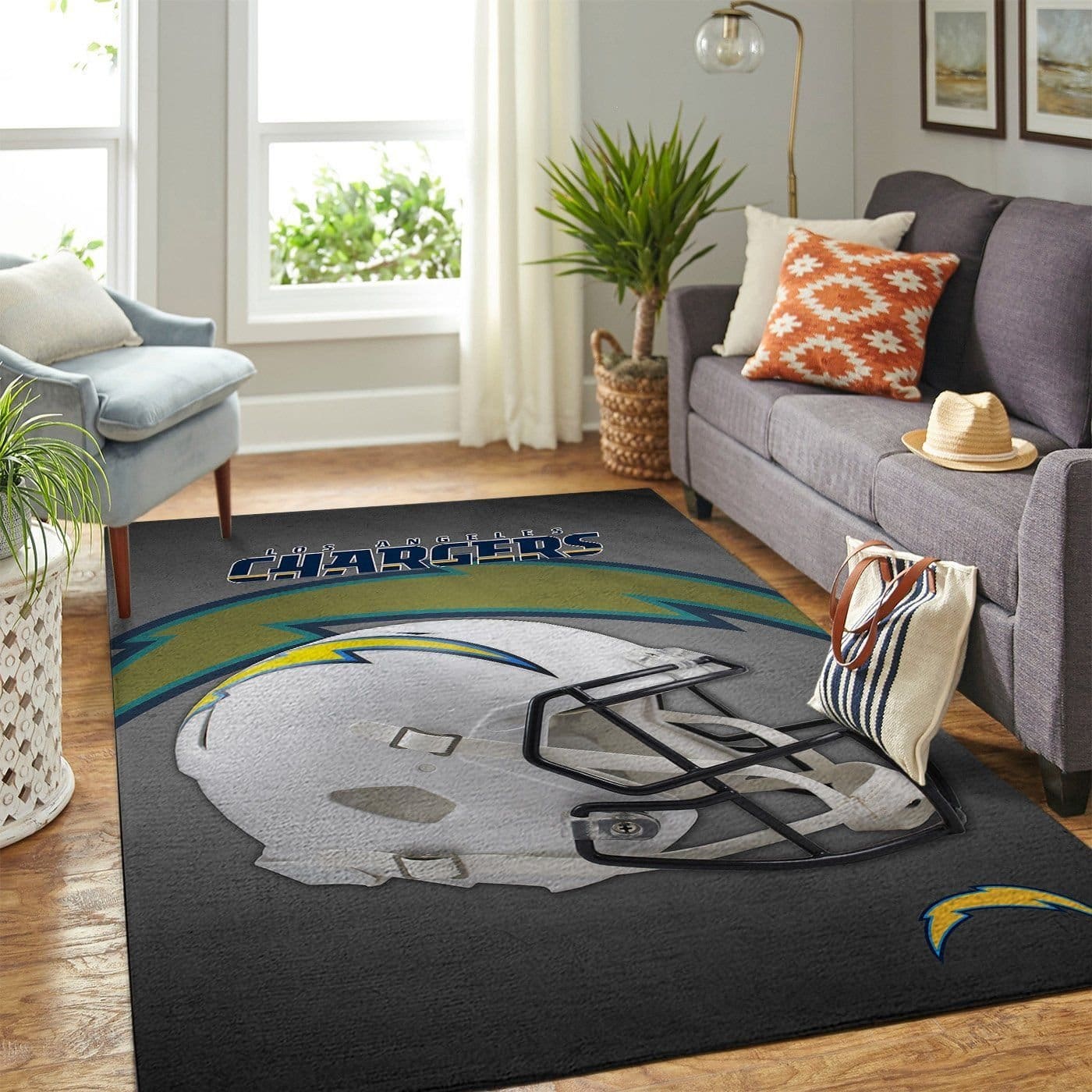 Amazon Los Angeles Chargers Living Room Area No3509 Rug