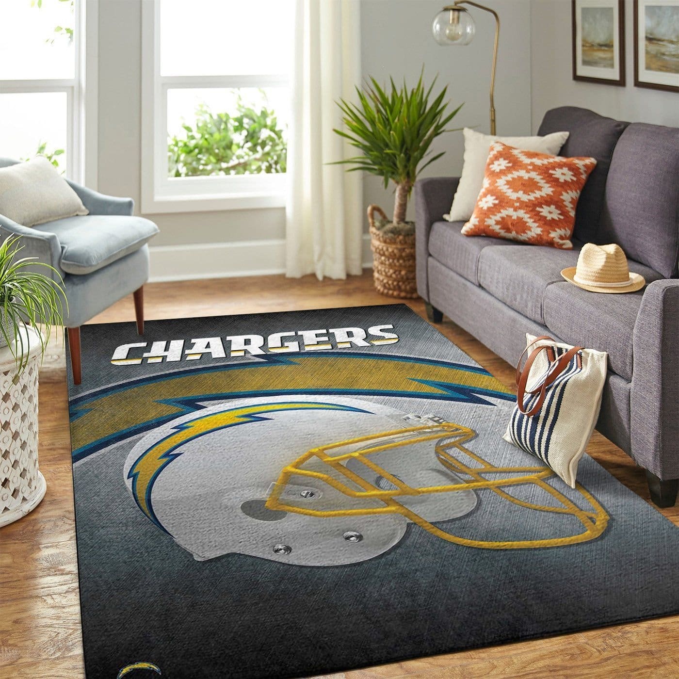Amazon Los Angeles Chargers Living Room Area No3511 Rug