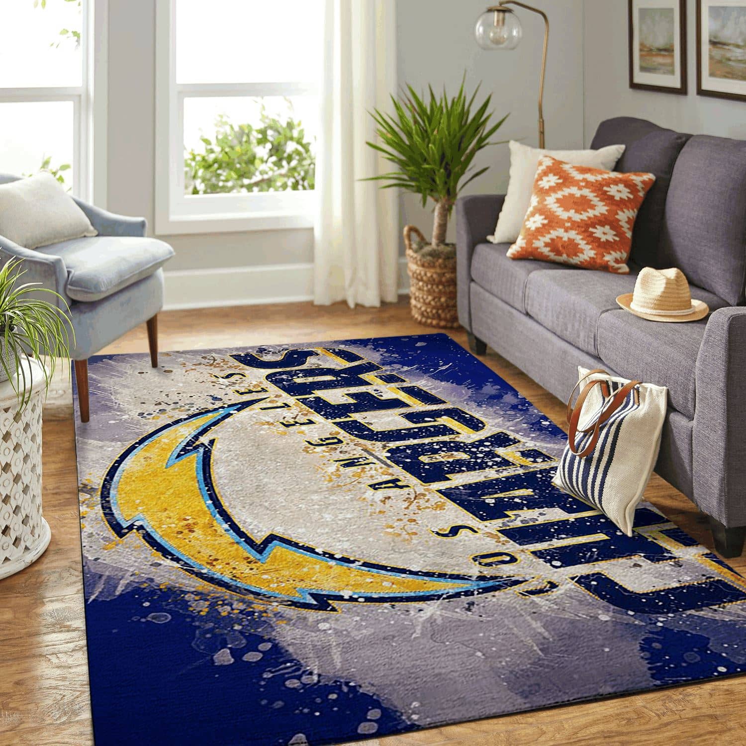 Amazon Los Angeles Chargers Living Room Area No3524 Rug