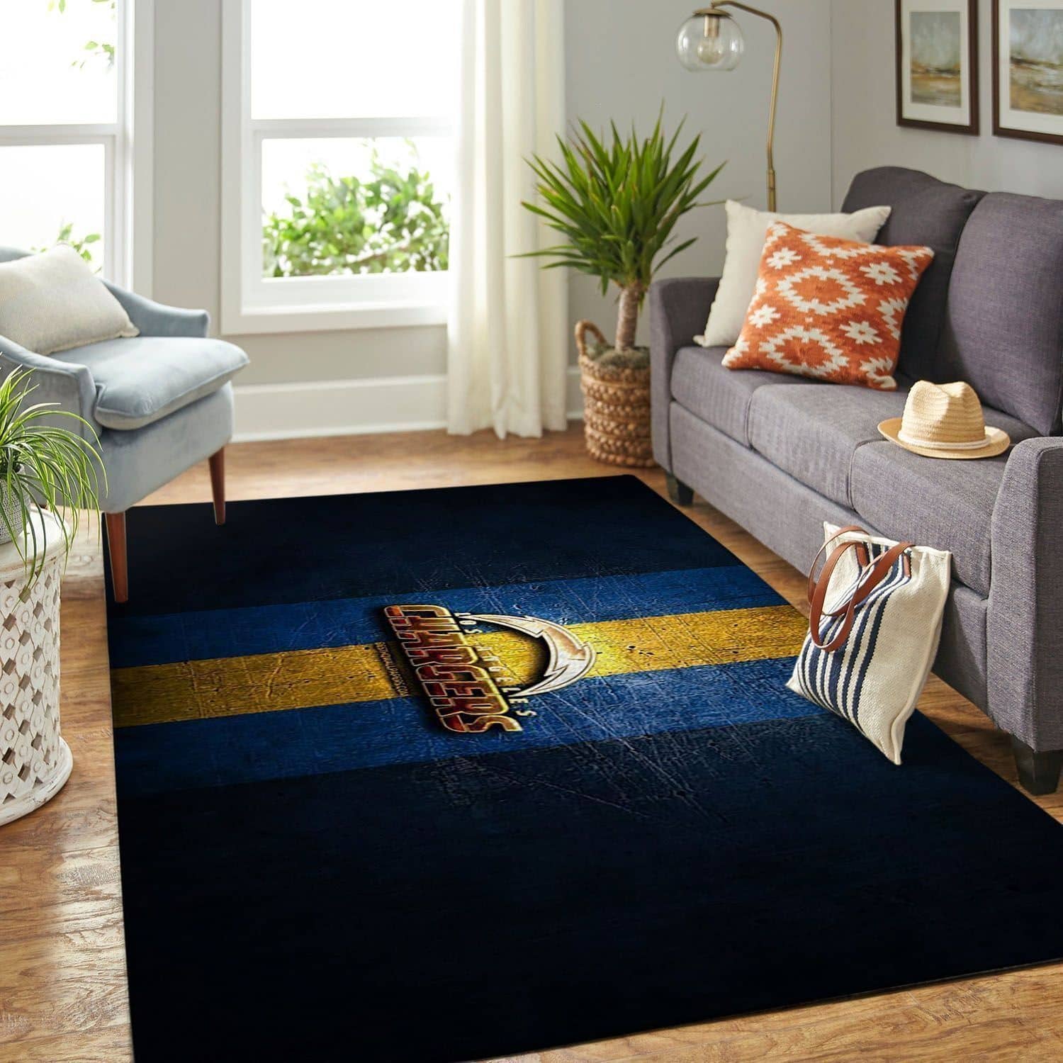 Amazon Los Angeles Chargers Living Room Area No3525 Rug