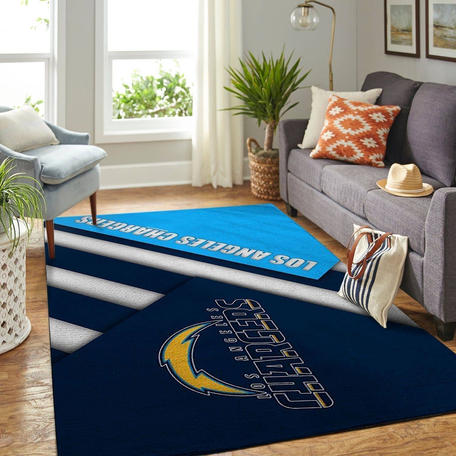 Amazon Los Angeles Chargers Living Room Area No3530 Rug
