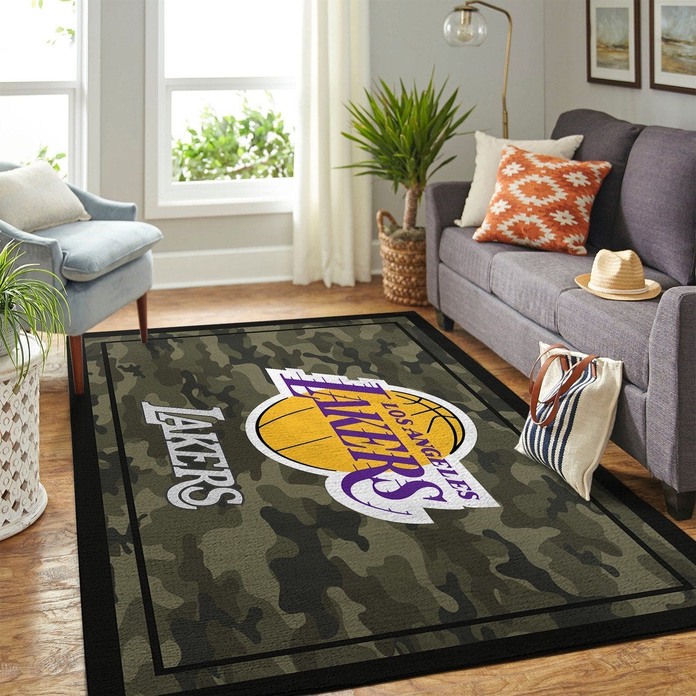 Amazon Los Angeles Lakers Living Room Area No3619 Rug