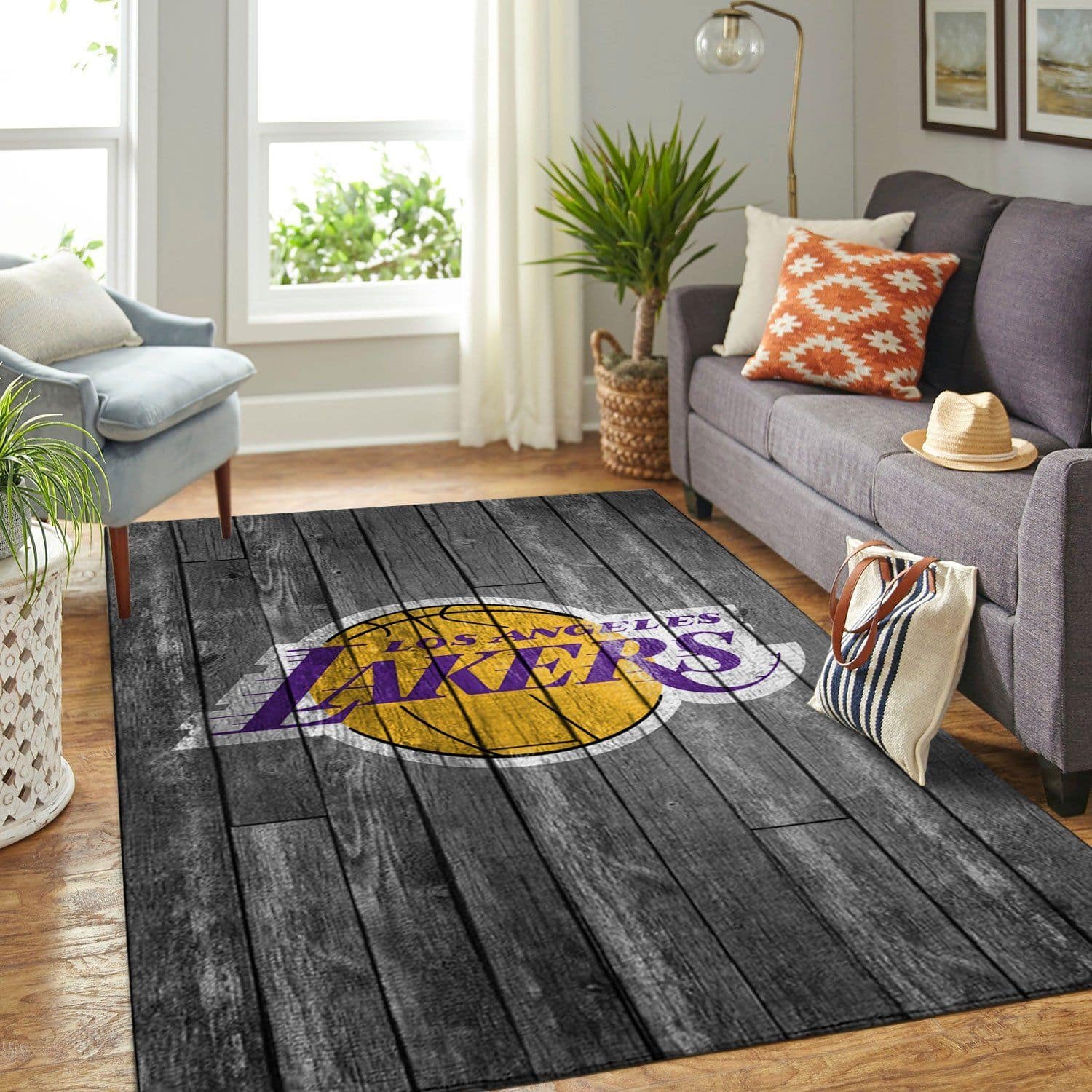 Amazon Los Angeles Lakers Living Room Area No3620 Rug