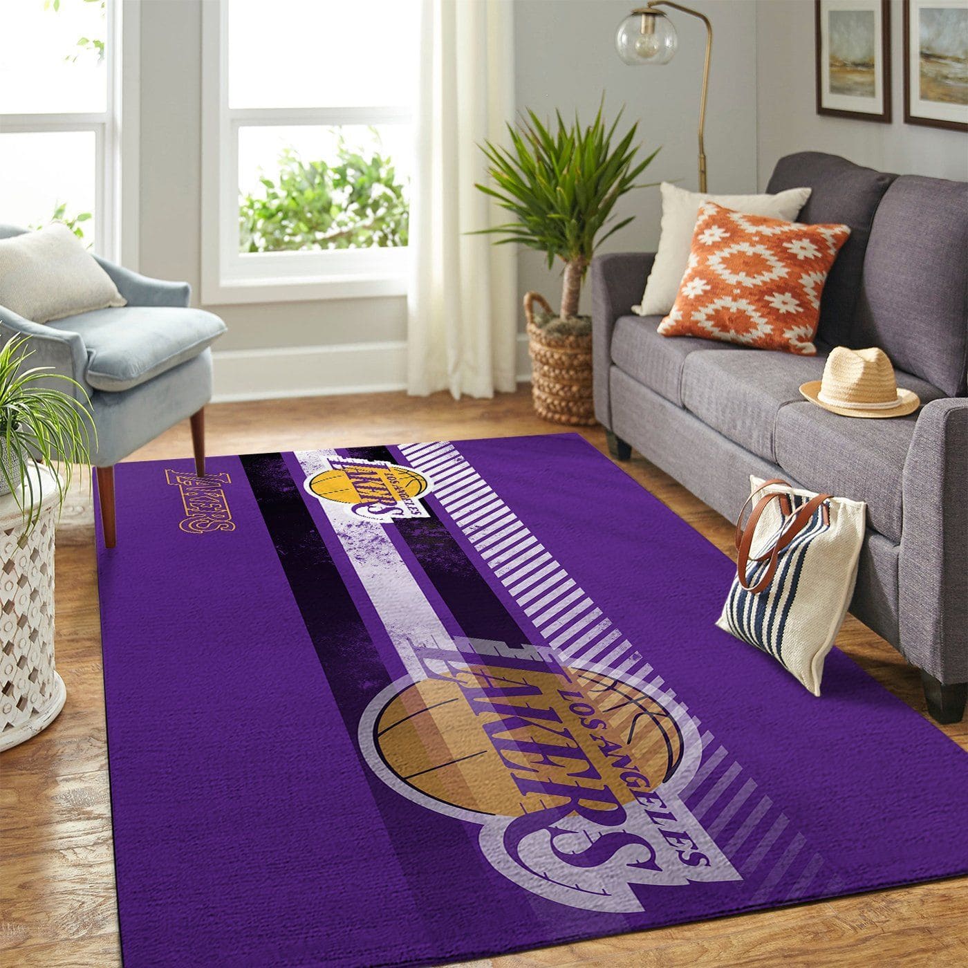 Amazon Los Angeles Lakers Living Room Area No3622 Rug
