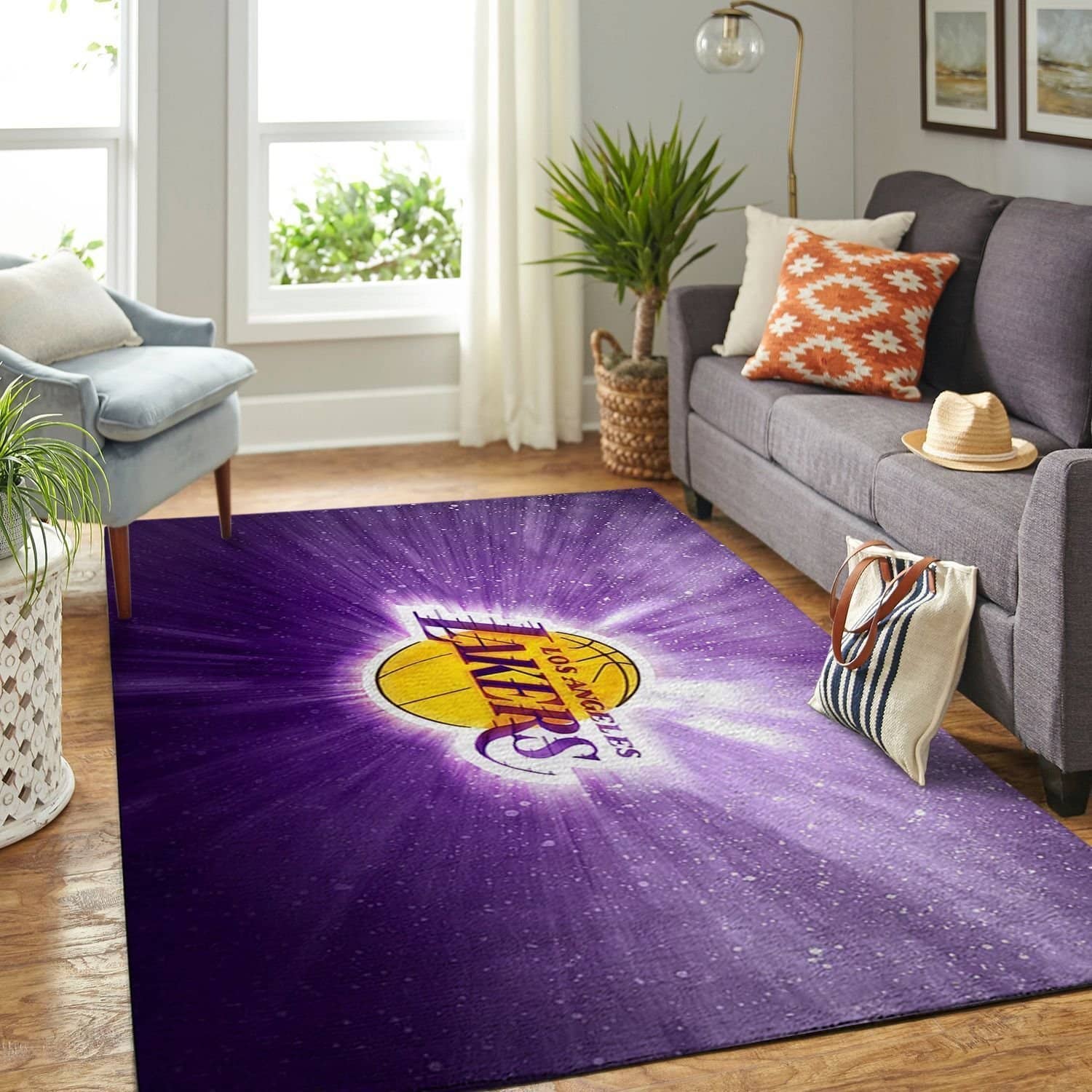 Amazon Los Angeles Lakers Living Room Area No3628 Rug