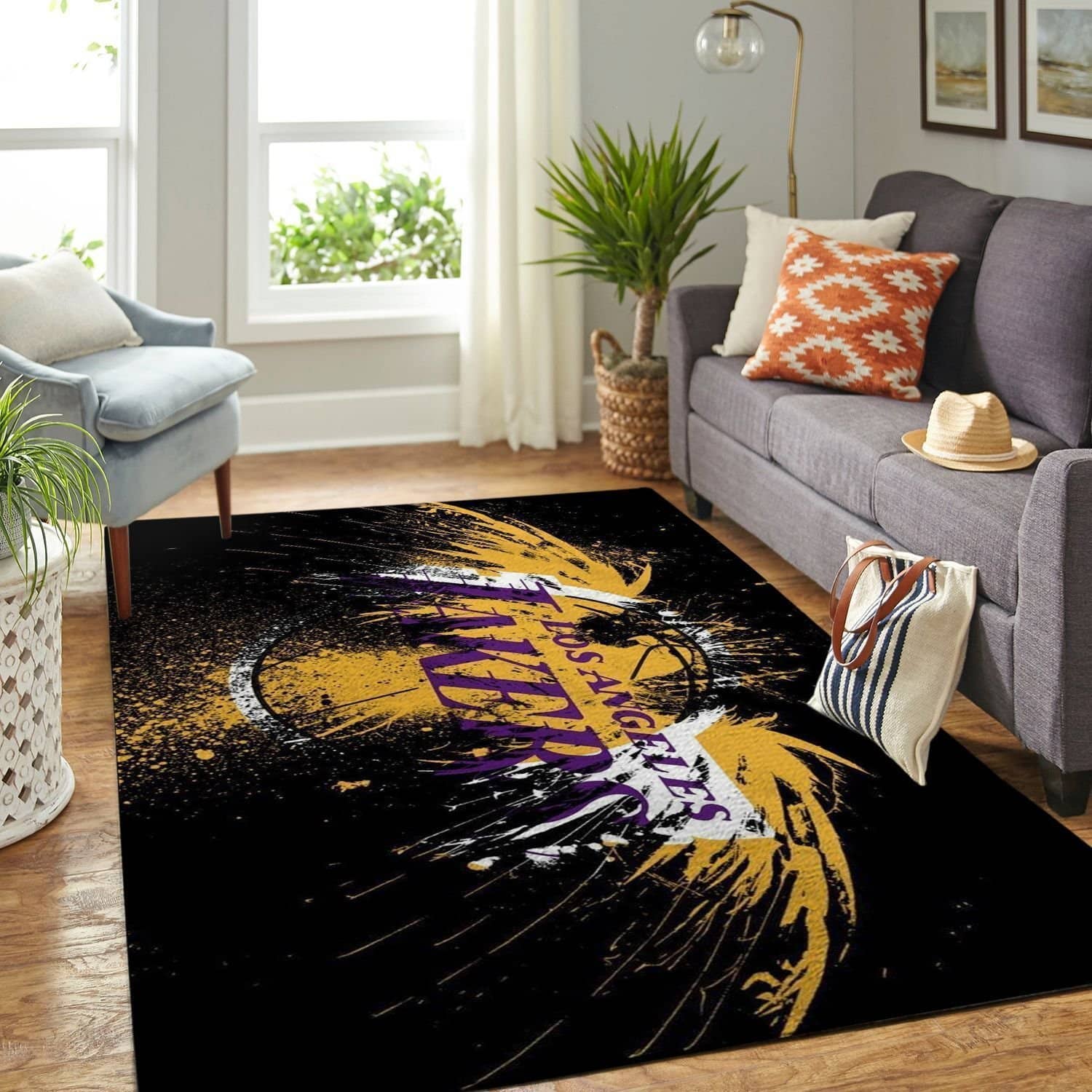 Amazon Los Angeles Lakers Living Room Area No3630 Rug