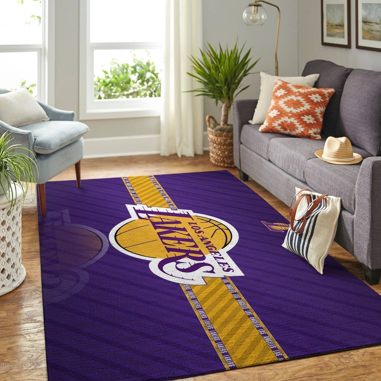 Amazon Los Angeles Lakers Living Room Area No3632 Rug