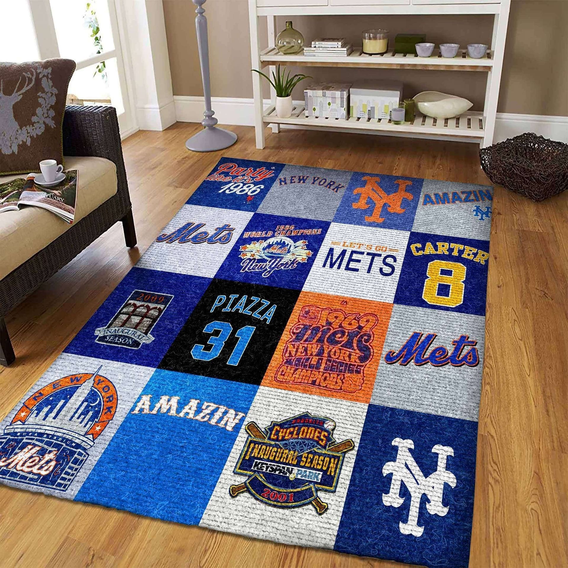 Amazon New York Mets Living Room Area No4240 Rug