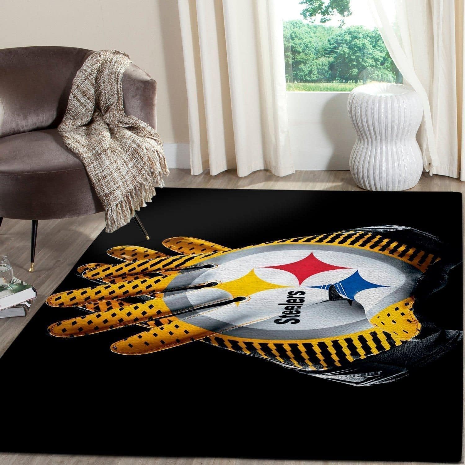 Amazon Pittsburgh Steelers Living Room Area No4685 Rug