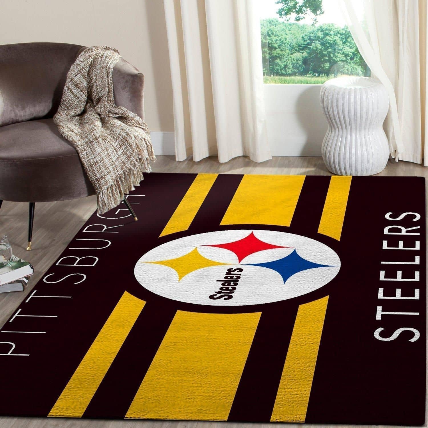 Amazon Pittsburgh Steelers Living Room Area No4690 Rug