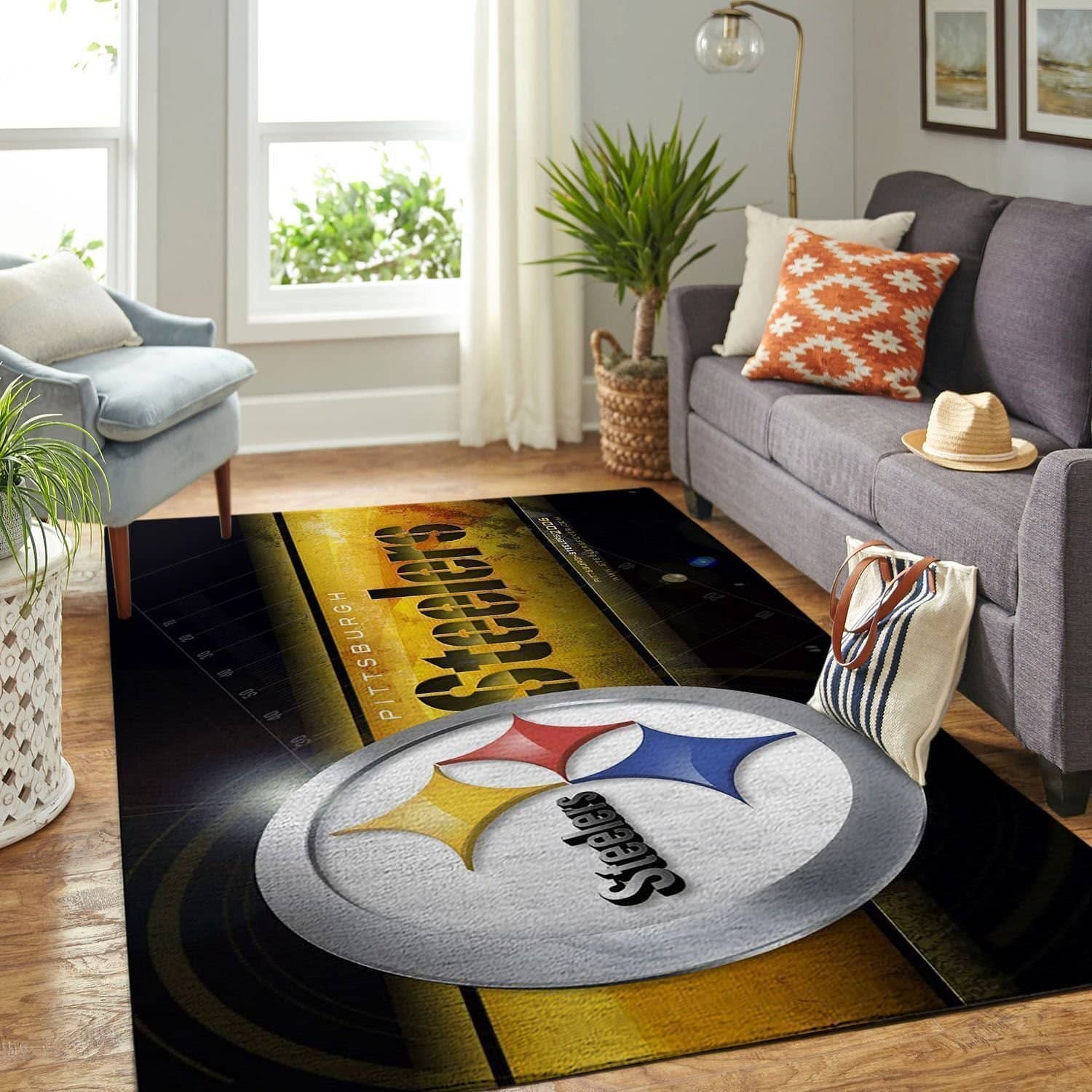 Amazon Pittsburgh Steelers Living Room Area No4694 Rug