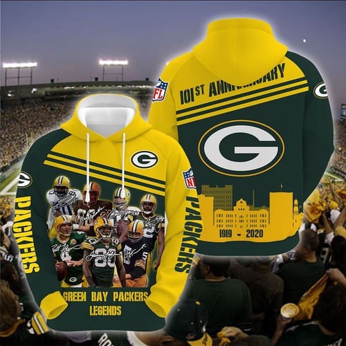 Amazon Sports Team Nfl Green Bay Packers 101St Anniversary 1919 2020 No572 Hoodie 3D