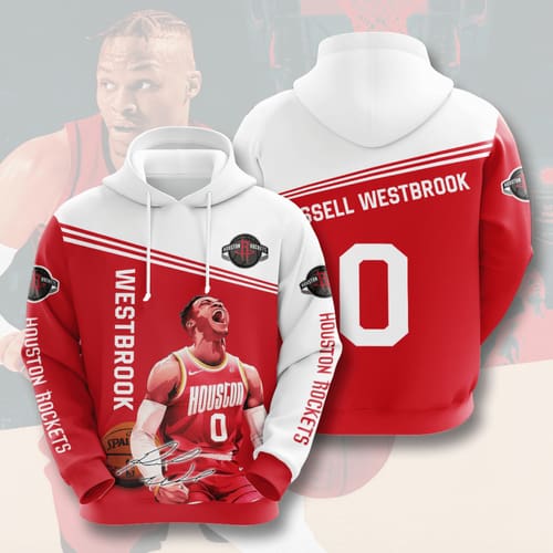 Amazon Sports Team Russell Westbrook Houston Rockets No472 Hoodie 3D