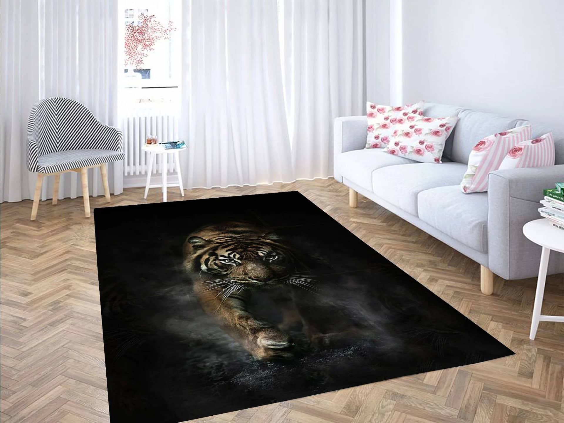 Angry Tiger Carpet Rug