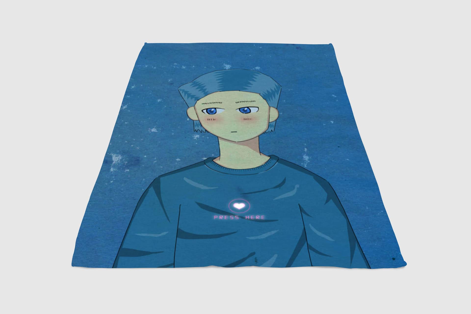 Anime Boy Cute Aesthetic Fleece Blanket