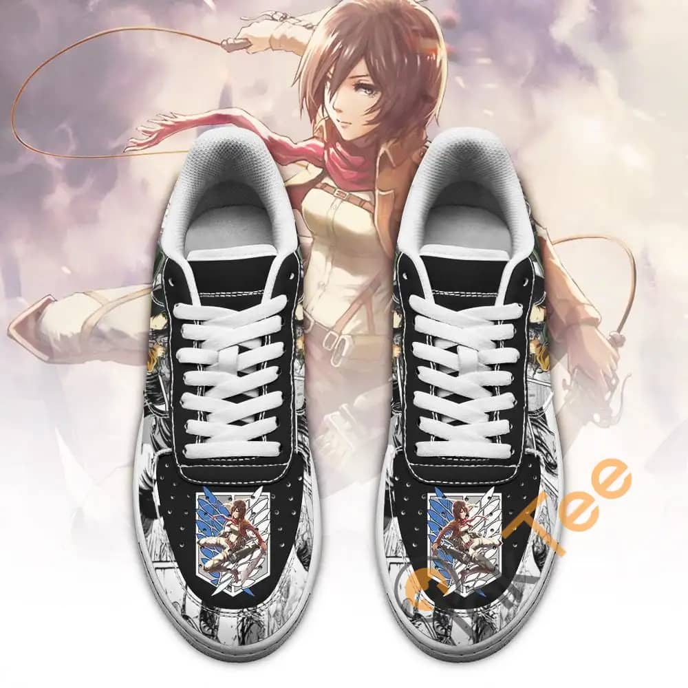 Aot Mikasa Attack On Titan Anime Mixed Manga Amazon Nike Air Force Shoes