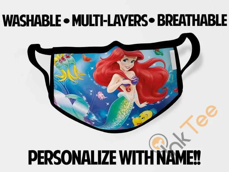 Ariel Little Mermaid Childrens Kids Reusable 5029 Face Mask
