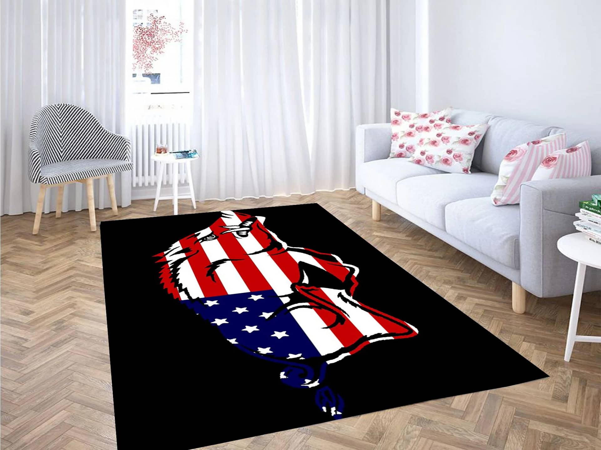Arkansas Razorbacks Baseball American Flag Carpet Rug