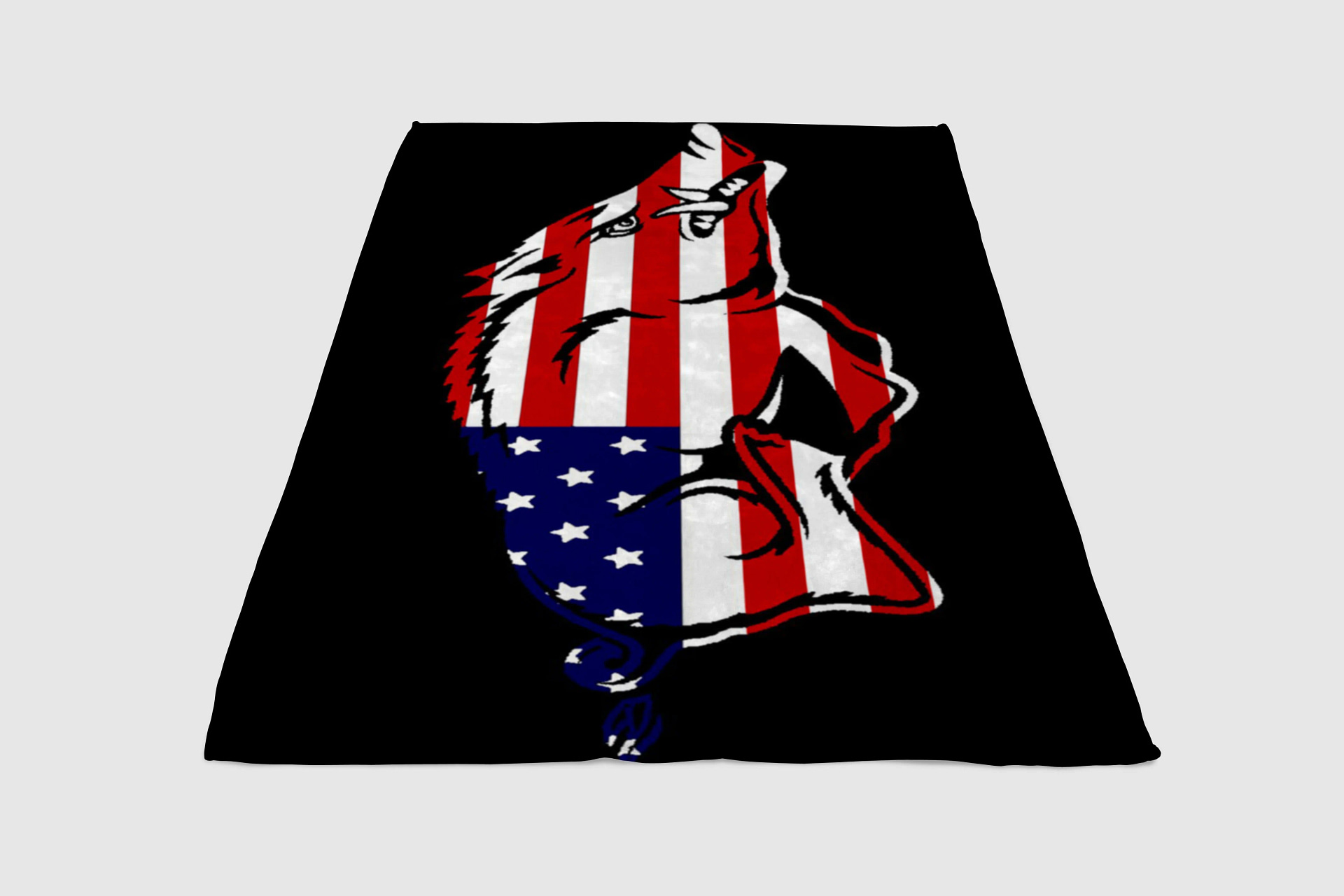 Arkansas Razorbacks Baseball American Flag Fleece Blanket