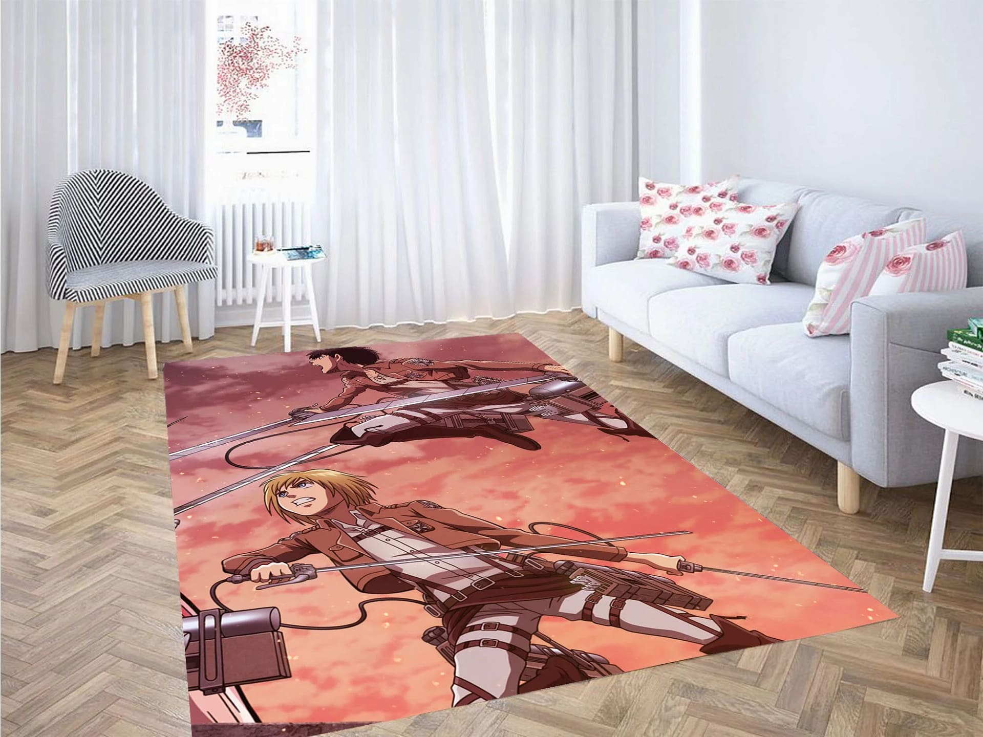 Armin And Eren Attack On Titan Carpet Rug
