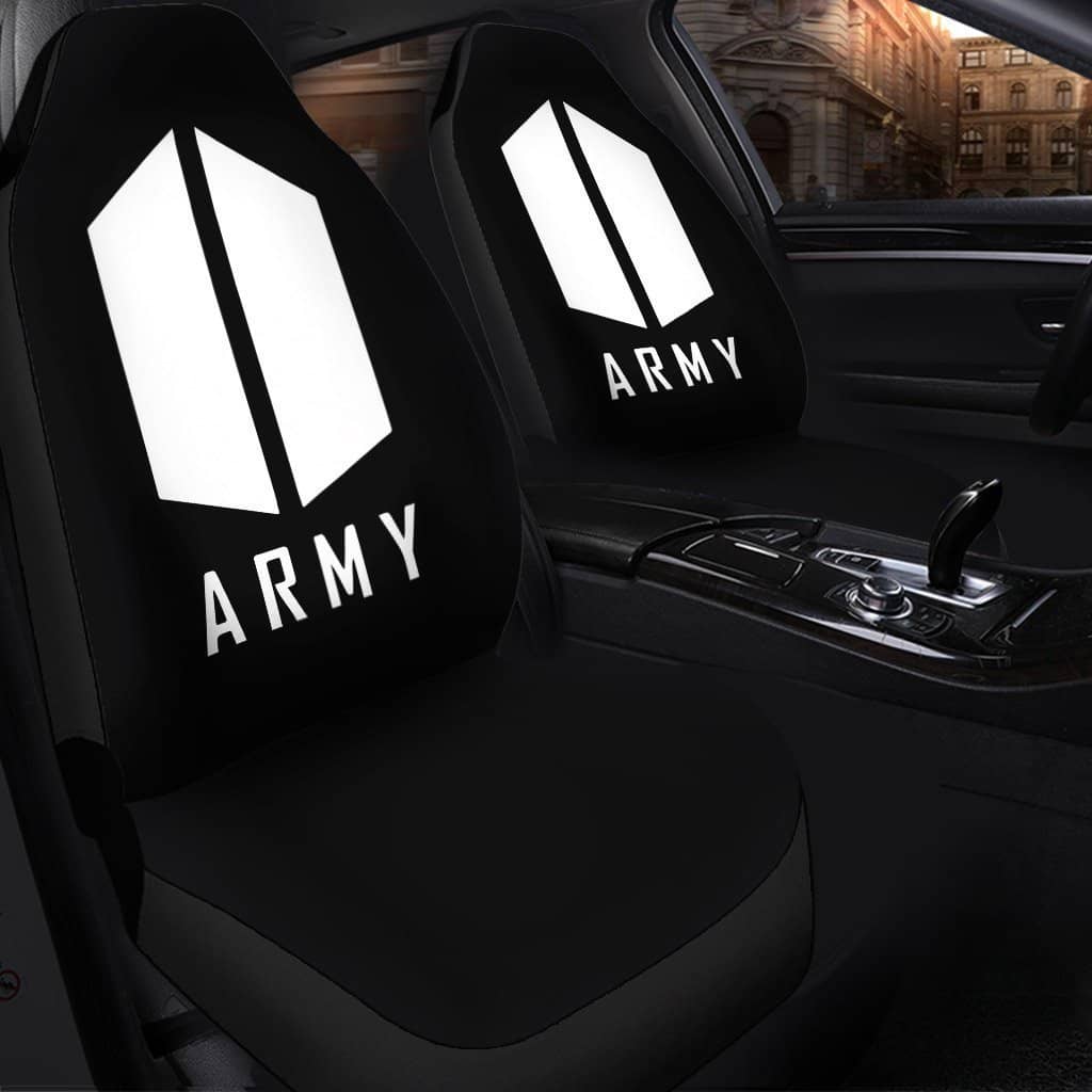 Army Bts Black Car Seat Covers