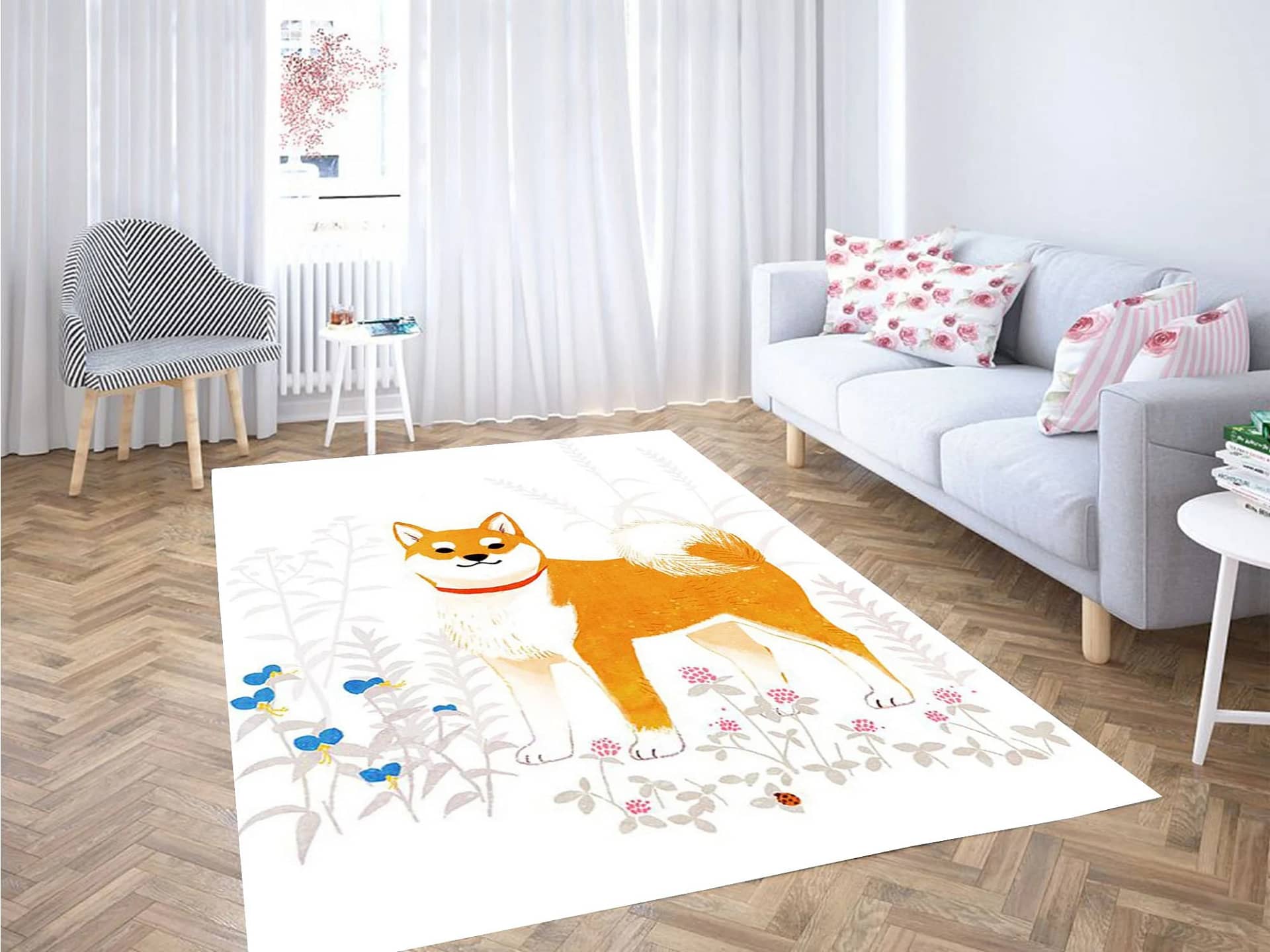 Art Brown Dog Carpet Rug