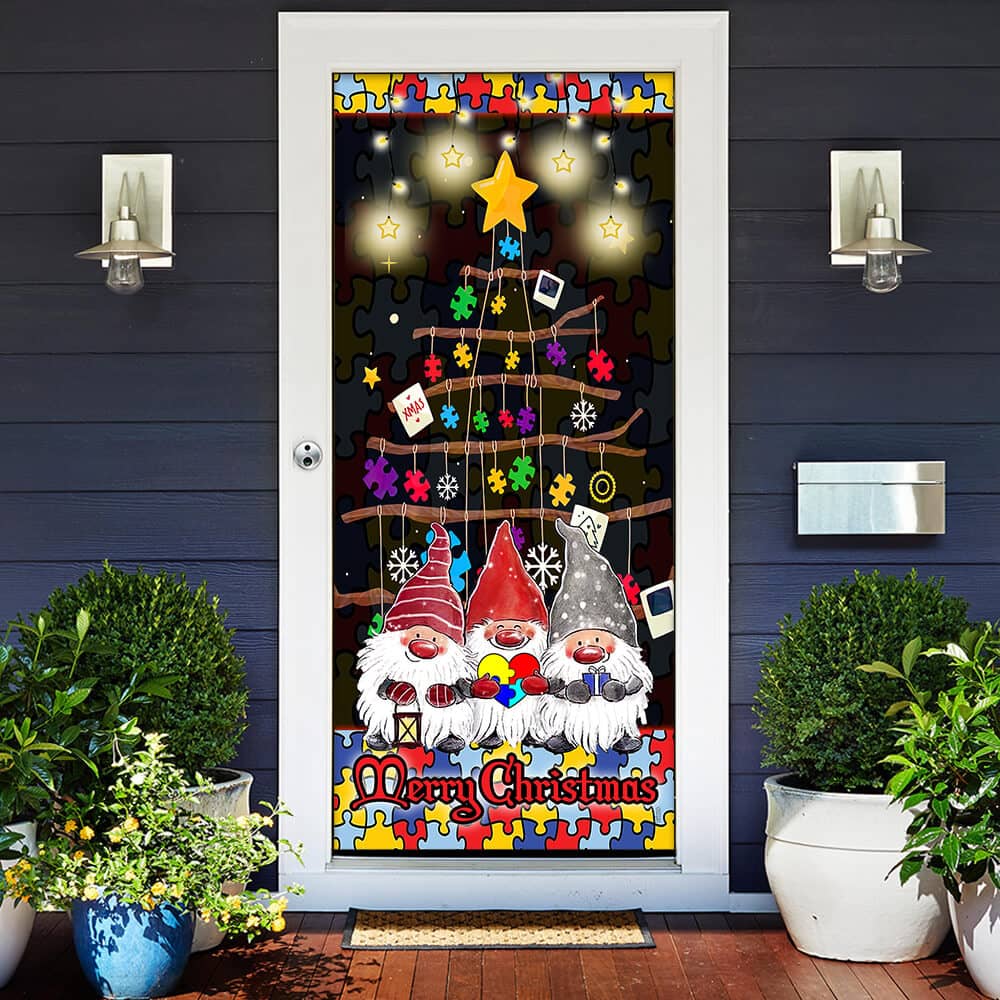 Inktee Store - Autism Family Merry Christmas No11 Door Cover Image