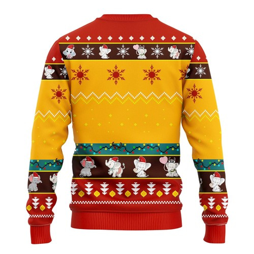 Inktee Store - Baby Elephant Christmas Ugly Christmas Sweater Image