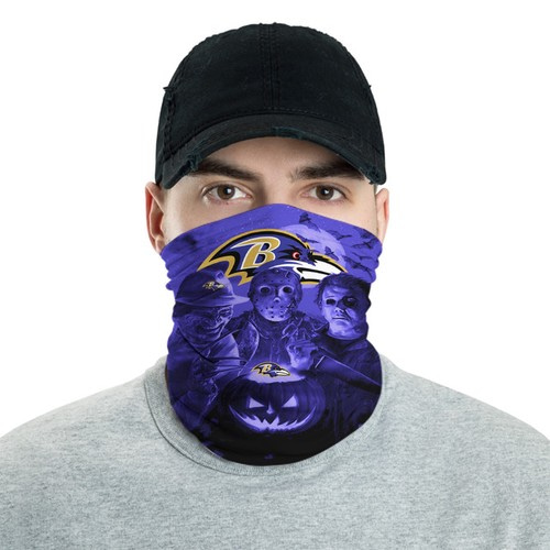 Baltimore Ravens Horror Team Halloween Neck Gaiter Bandana No1202 Face Mask