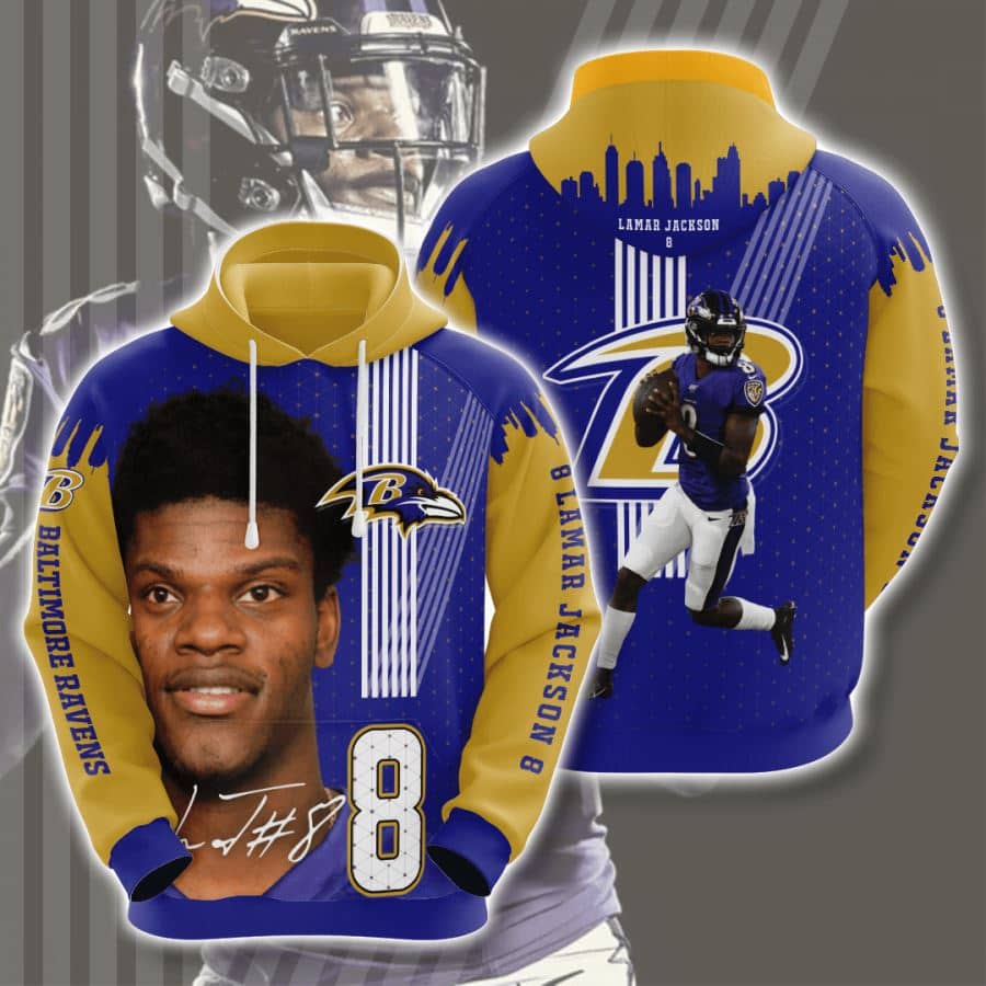 Baltimore Ravens No154 Custom Hoodie 3D