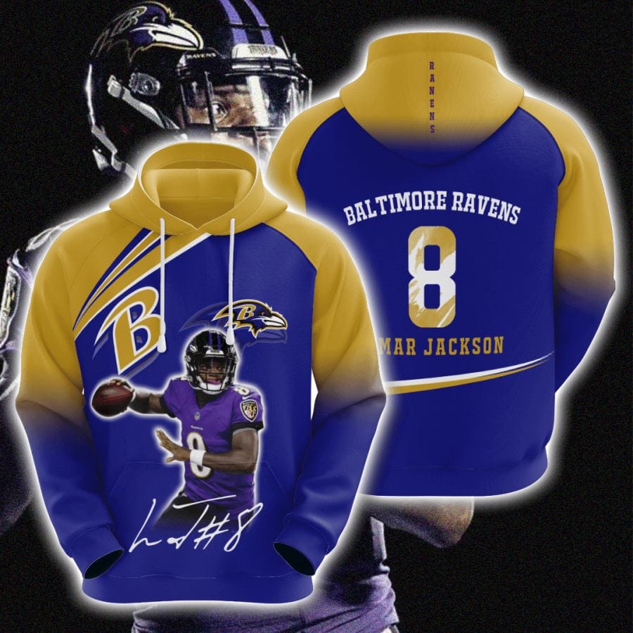 Baltimore Ravens No155 Custom Hoodie 3D