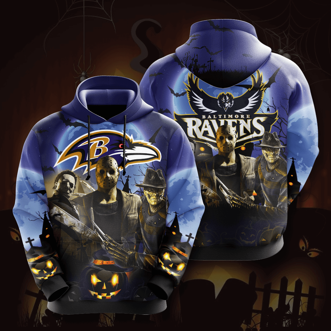 Baltimore Ravens No166 Custom Hoodie 3D