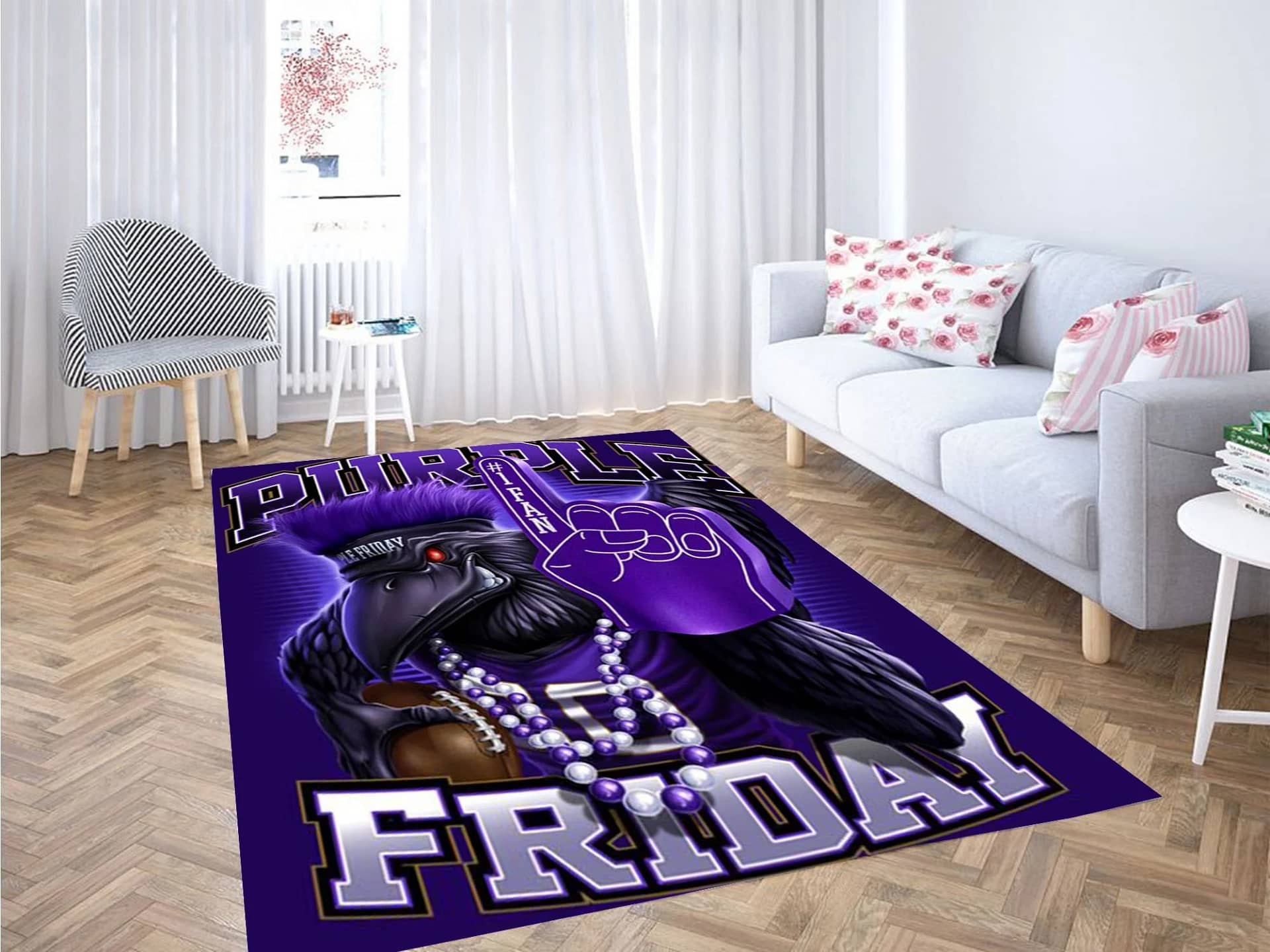 Baltimore Ravens Purple Friday Carpet Rug