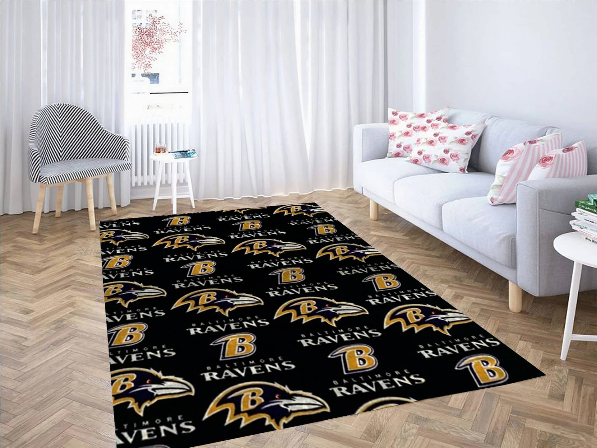 Baltimore Ravens Wood Wallpaper Carpet Rug