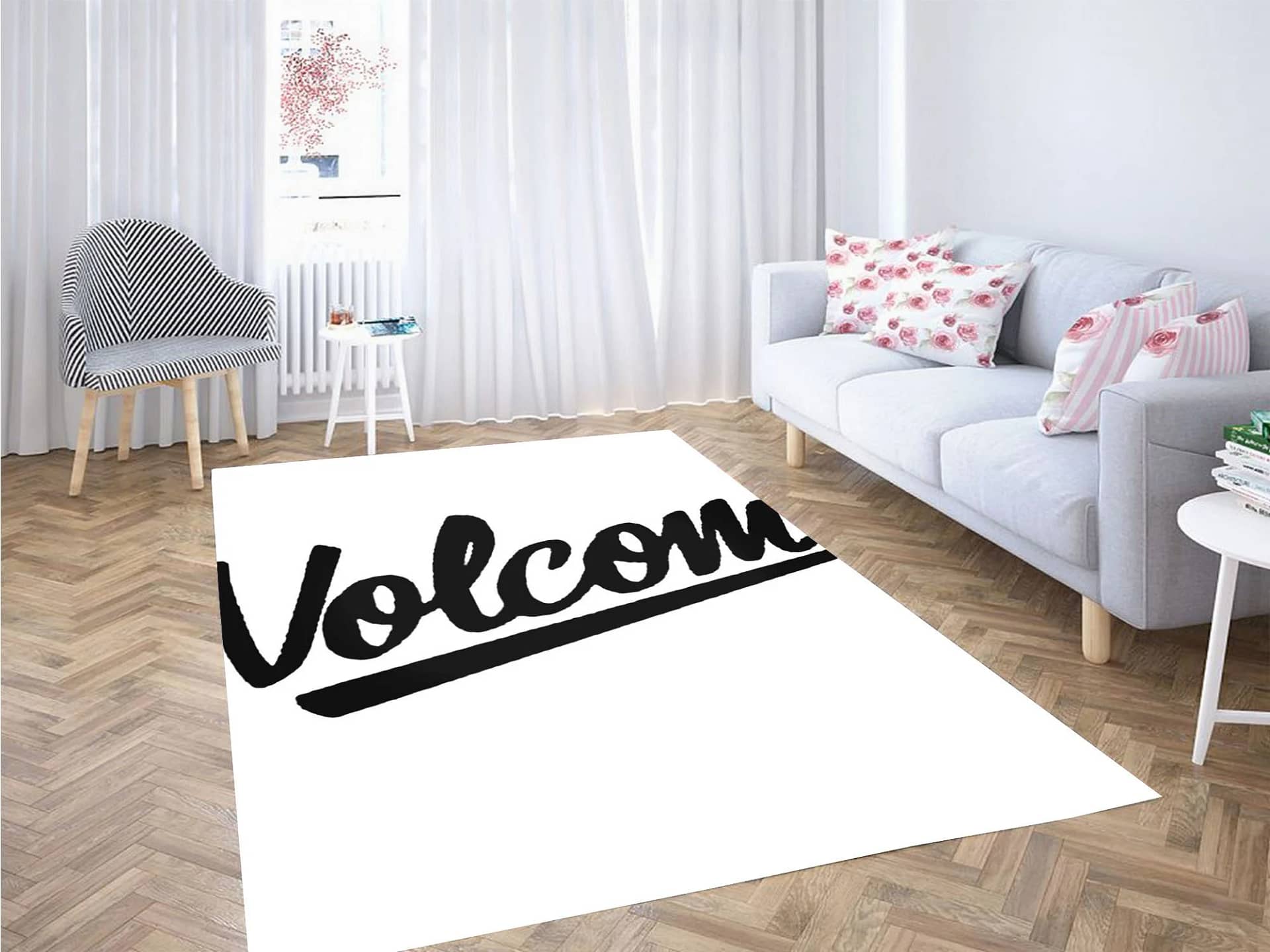 Baseball Font Volcom Skateboards Carpet Rug