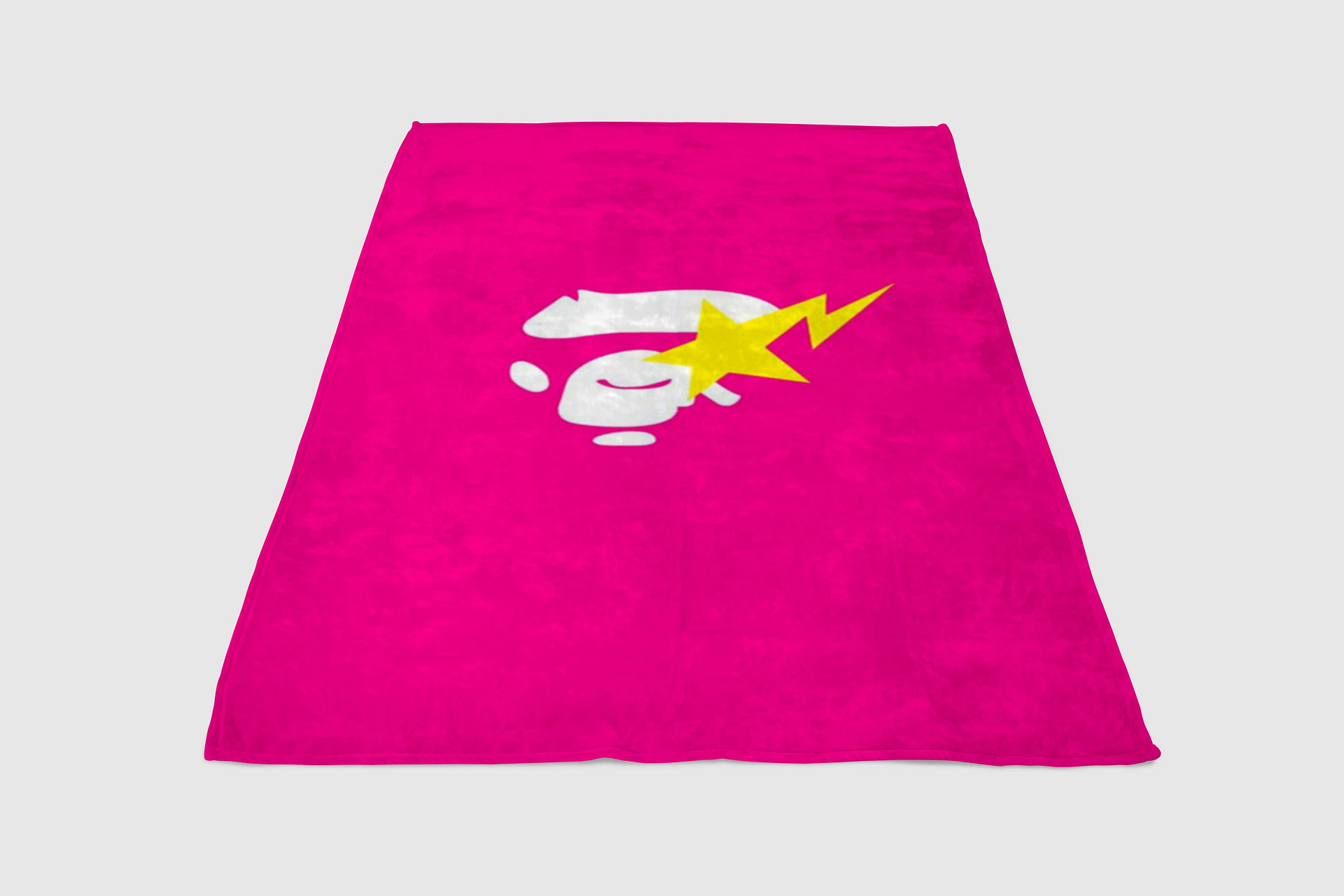Bathing Pink Ape Fleece Blanket