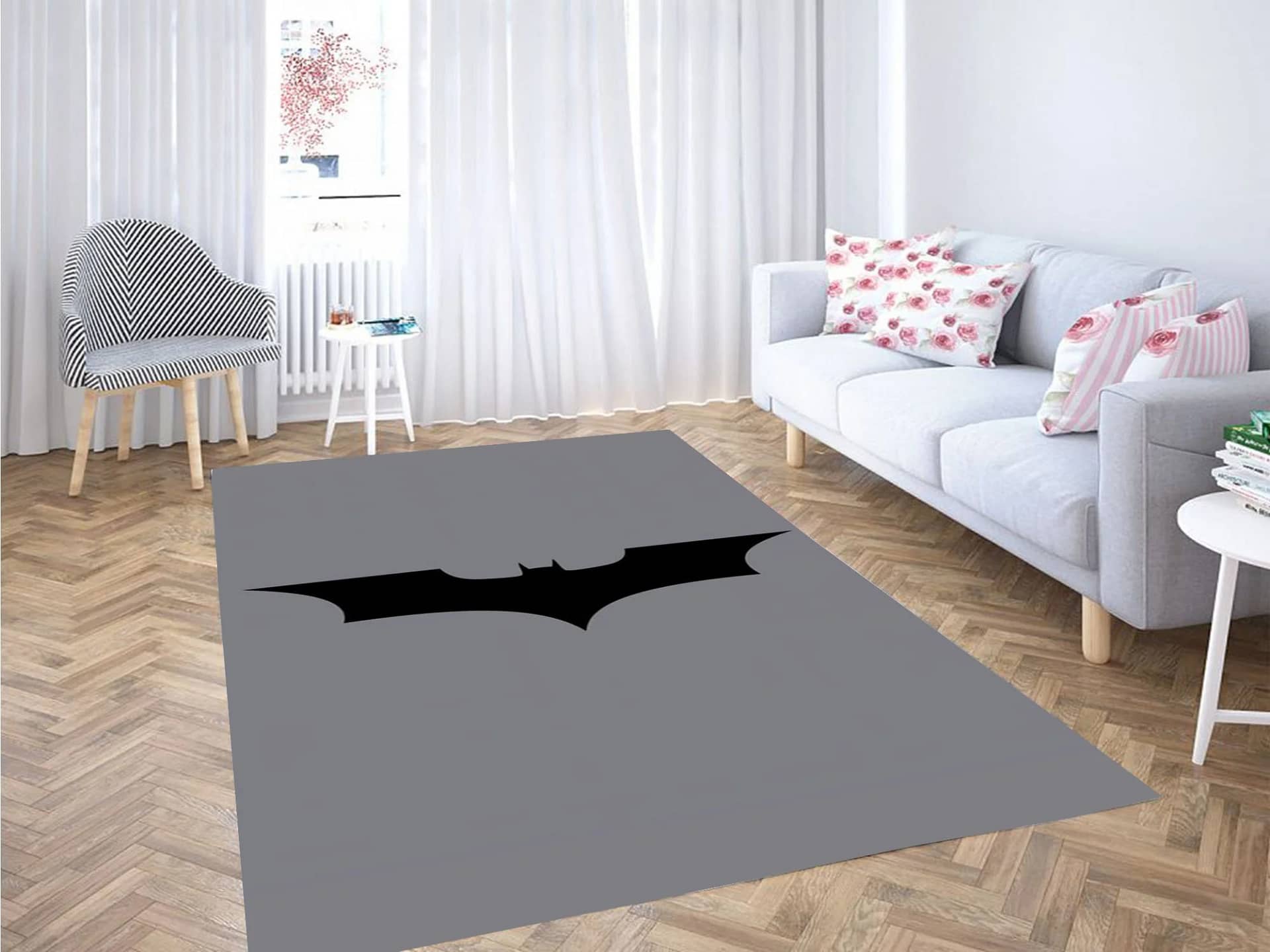 Batman Black And White Logo Carpet Rug