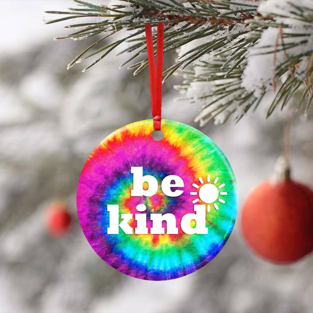 Be Kind Hippie Ceramic Circle Ornament Personalized Gifts