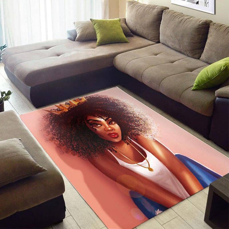 Beautiful African Afrocentric Melanin Woman Large Carpet Style Rug