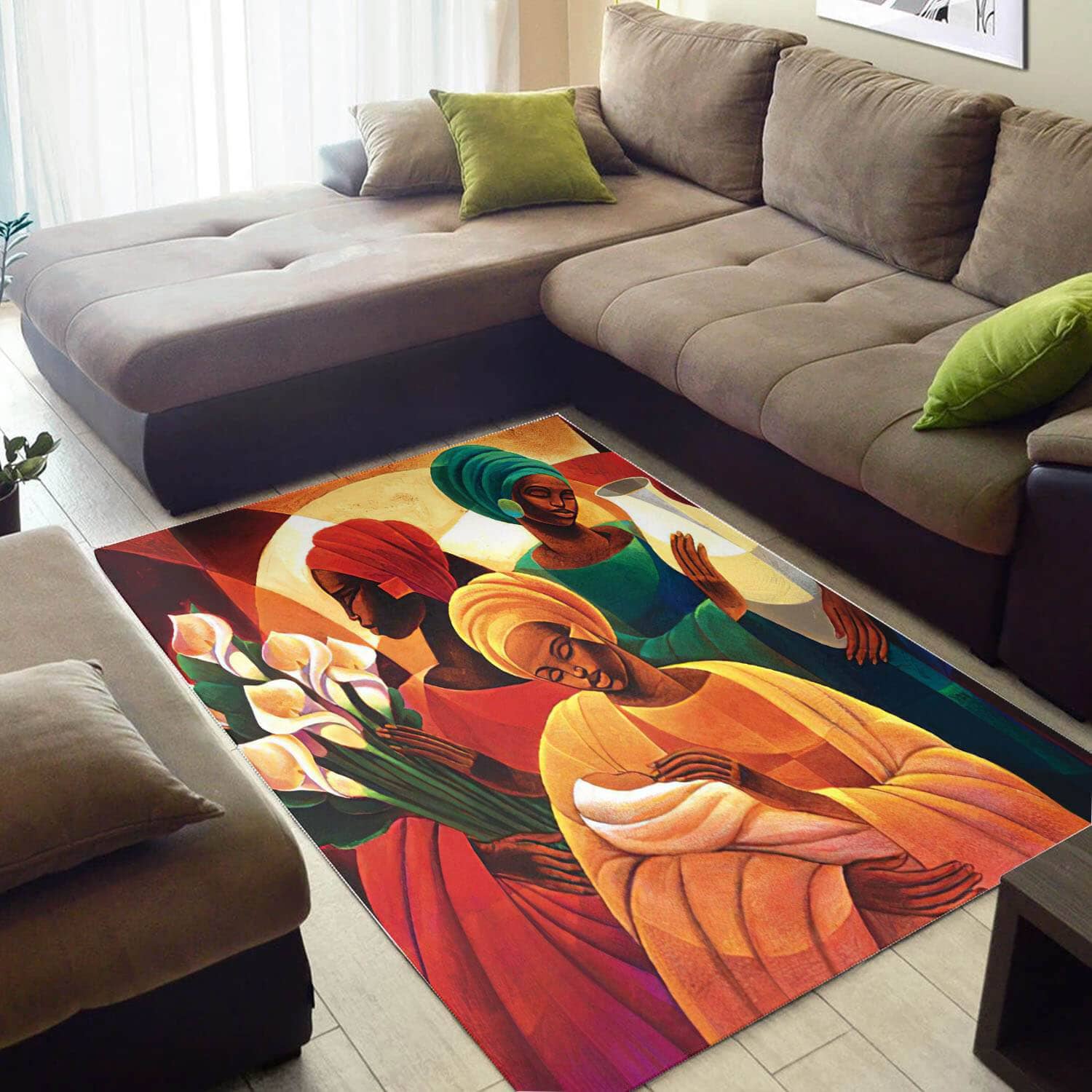 Beautiful African American Art Black Girl Design Floor Themed Home Rug