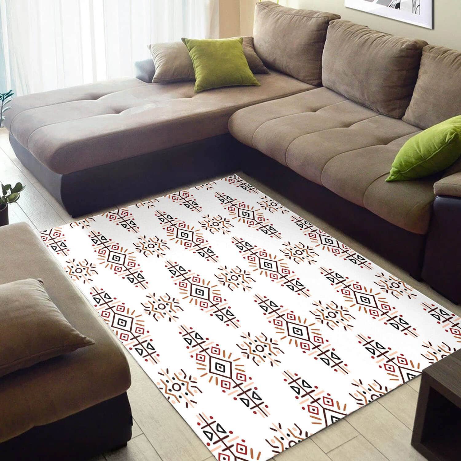 Beautiful African American Colorful Themed Ethnic Seamless Pattern Design Floor Living Room Rug