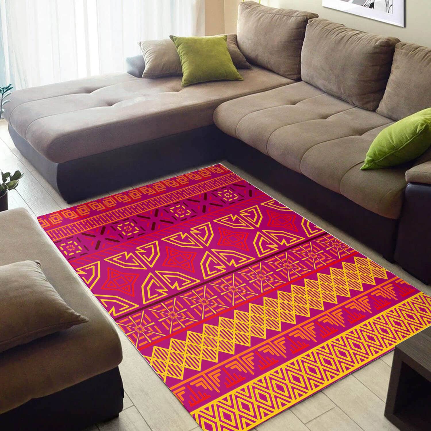 Beautiful African American Cute Afro Ethnic Seamless Pattern Large Living Room Rug