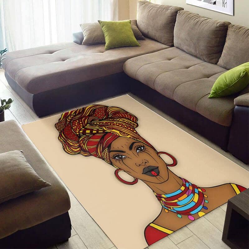 Beautiful African American Cute Themed Queen Design Floor Carpet Home Rug