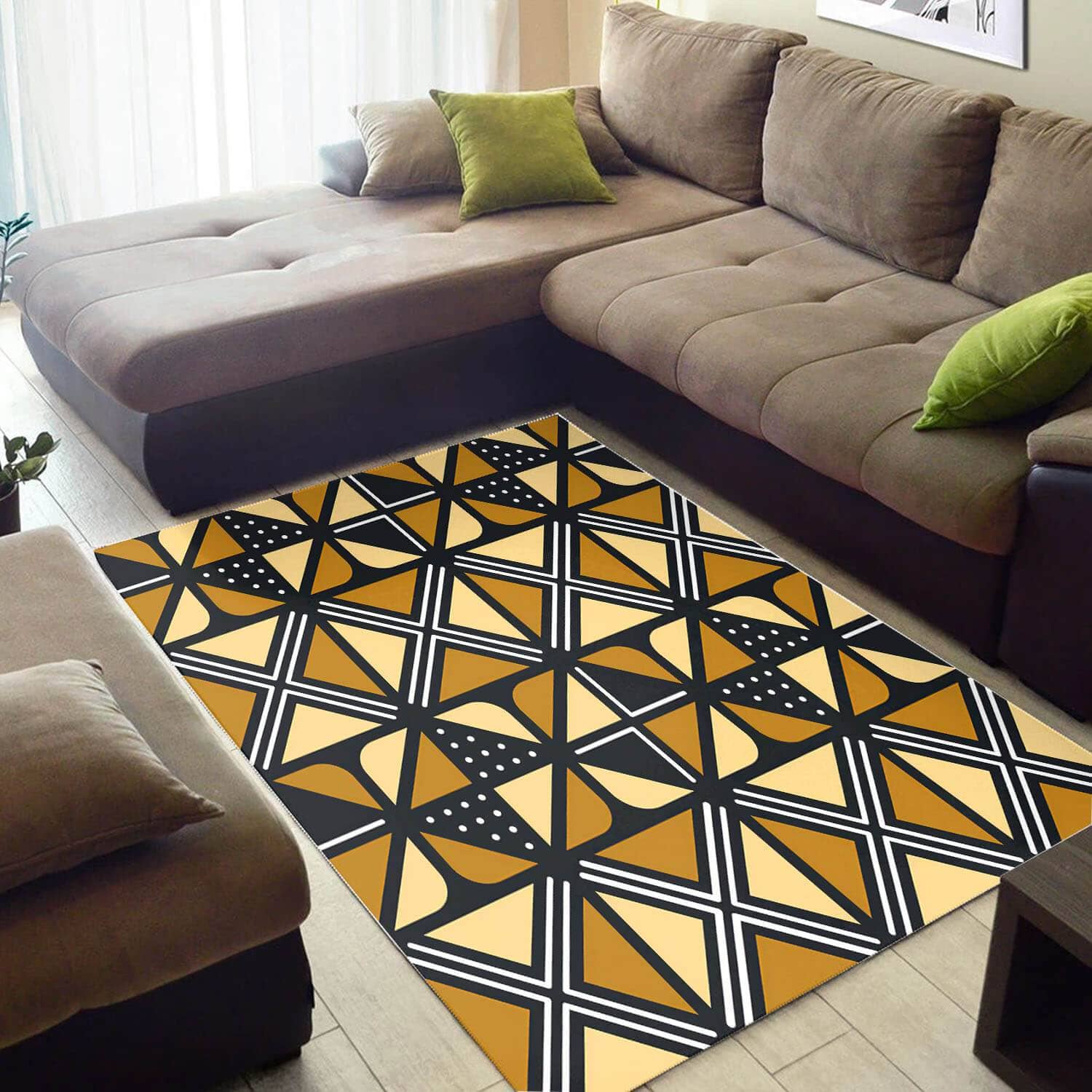 Beautiful African Attractive Inspired Seamless Pattern Large Living Room Rug